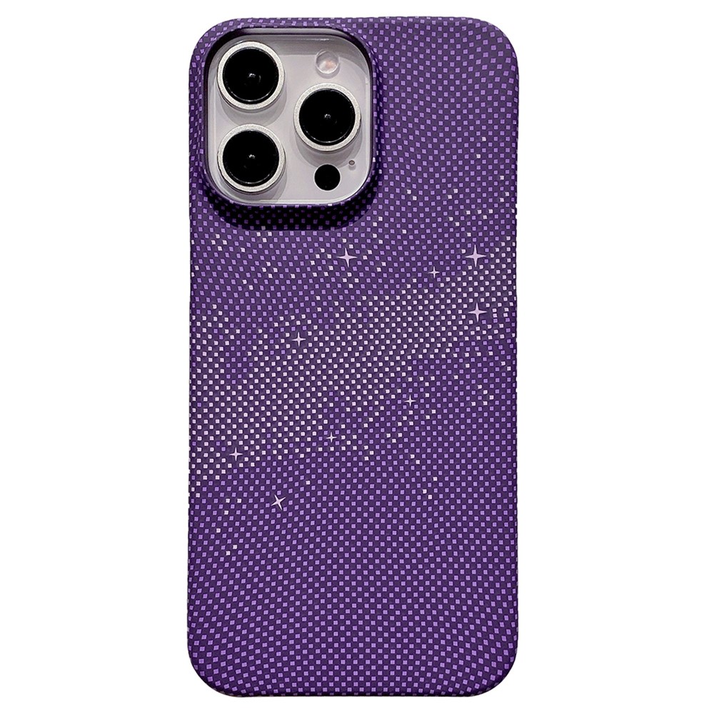 For iPhone 13 Pro Case Hard PC Phone Shell Starry Sky Pattern Incomplete Cover - Purple