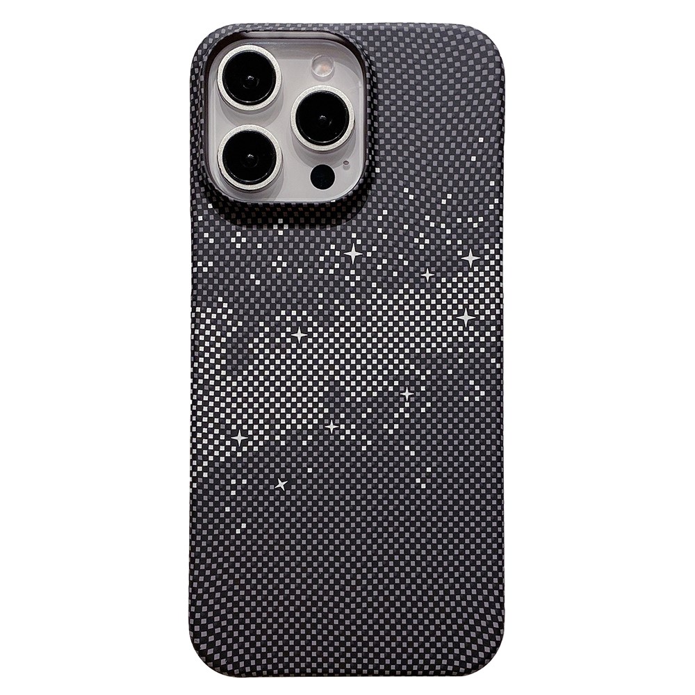 For iPhone 13 Pro Case Hard PC Phone Shell Starry Sky Pattern Incomplete Cover - Black