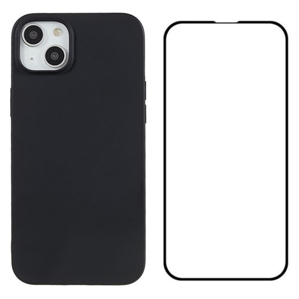 WANLONFENG MS Series for iPhone 14 TPU Case Matte Finish with Screen Protector (Big Lens Hole)