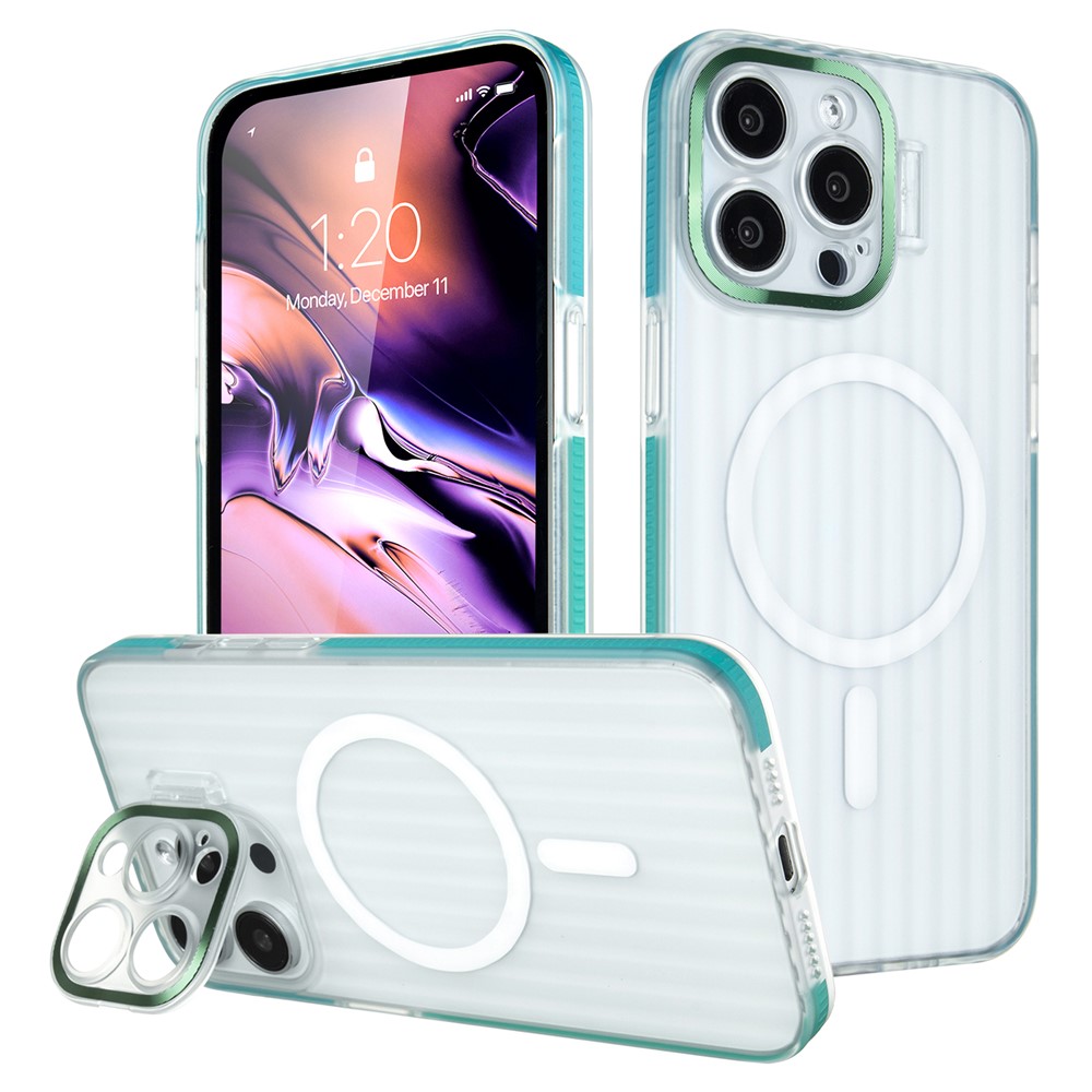 For iPhone 13 Pro Max Case Compatible with MagSafe Camera Kickstand PC+TPU Phone Cover - Blue