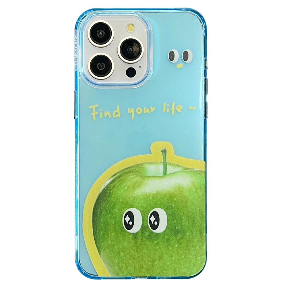For iPhone 14 Pro Case Acrylic+TPU Phone Cover Fruit Emotion Pattern - Apple