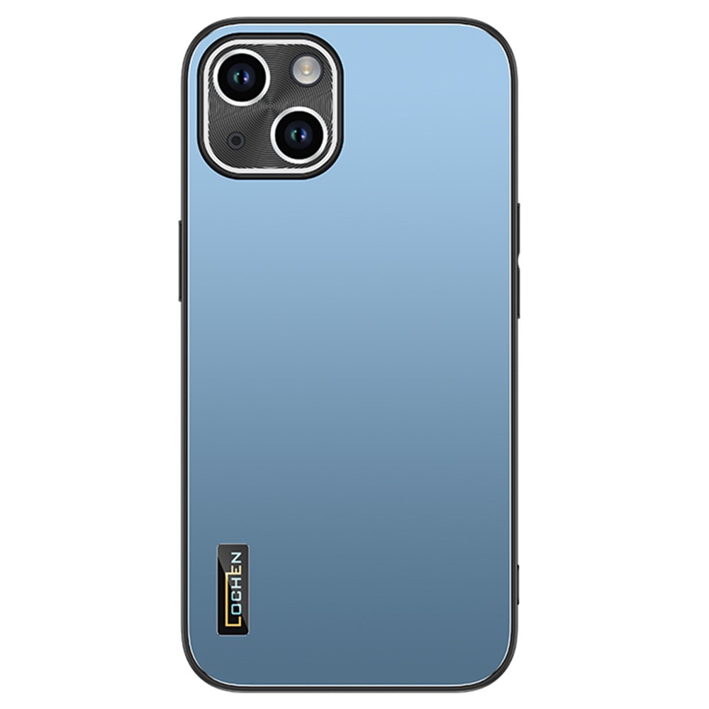 For iPhone 13 Case PC+TPU Anti-Scratch Phone Cover Build-in Metal Lens Cover - Ocean Blue