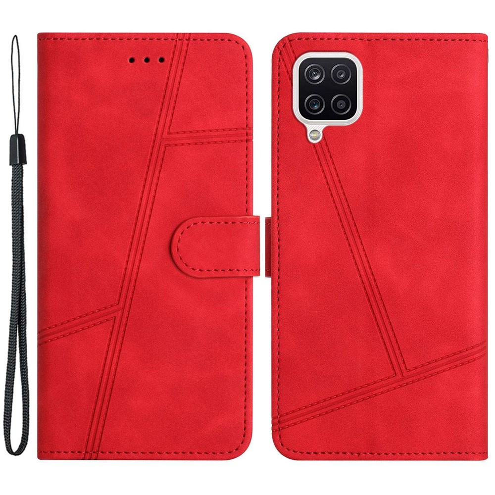 Shockproof Phone Cover for Samsung Galaxy A42 5G, Retro Style Skin-touch Feeling PU Leather Wallet Stand Phone Case - Red