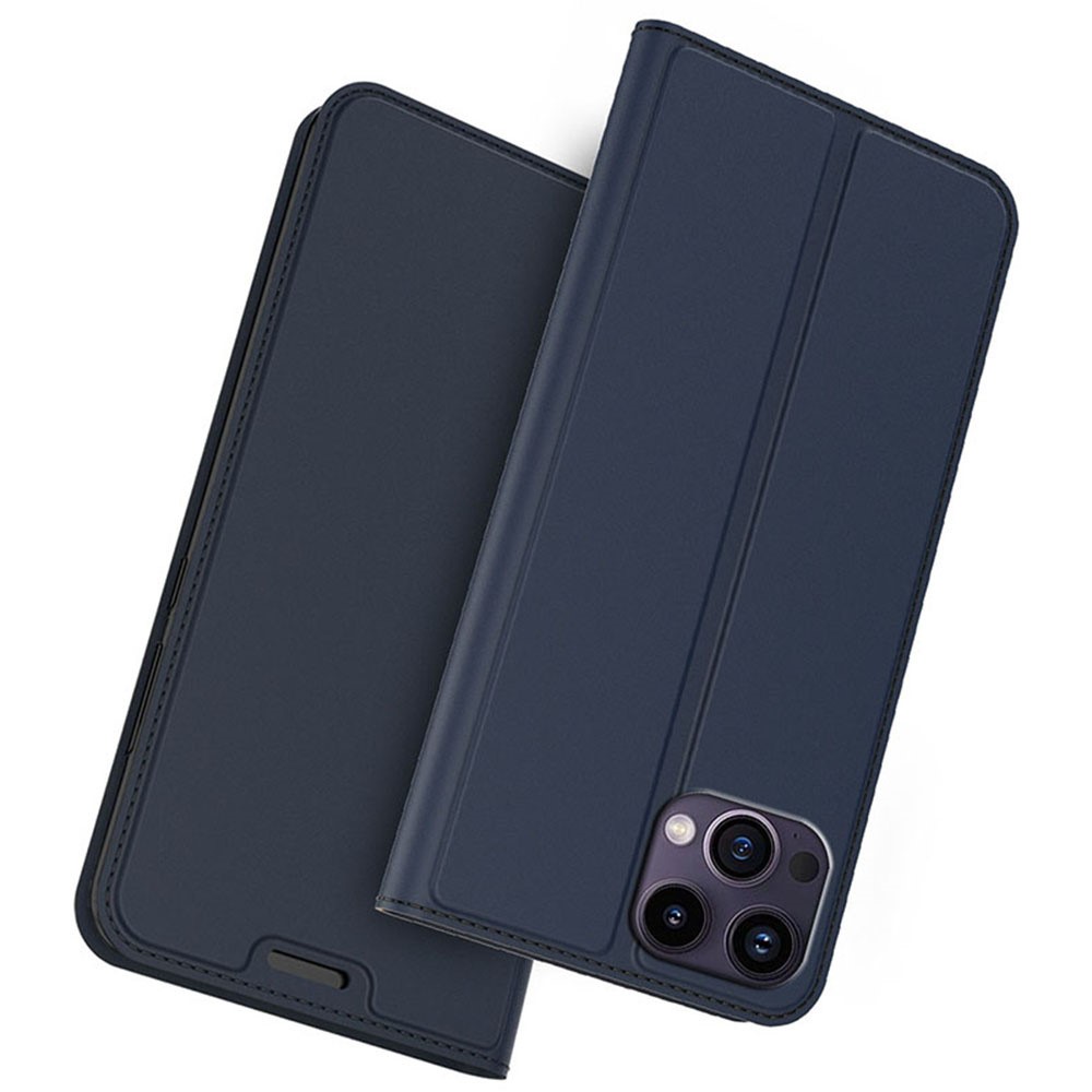 For iPhone 14 Pro Max Case Magnetic Closure Flip Leather Phone Cover Card Holder - Blue