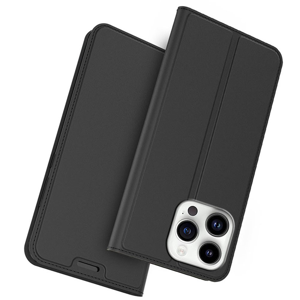 For iPhone 14 Pro Case Magnetic Closure Shockproof Leather Phone Cover Card Holder - Black