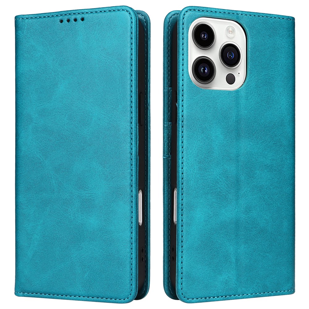 For iPhone 14 Pro Case PU Leather Phone Cover with RFID Blocking Wallet - Peacock Blue