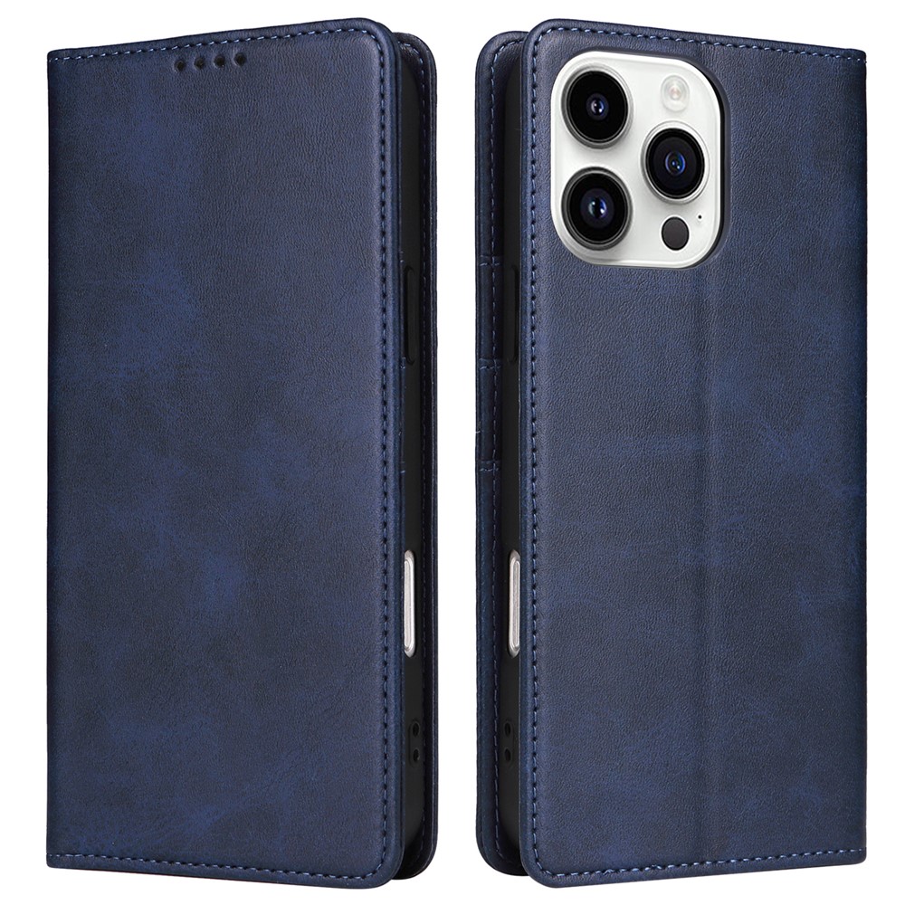 For iPhone 14 Pro Max Wallet Case RFID Blocking PU Leather Phone Cover - Blue