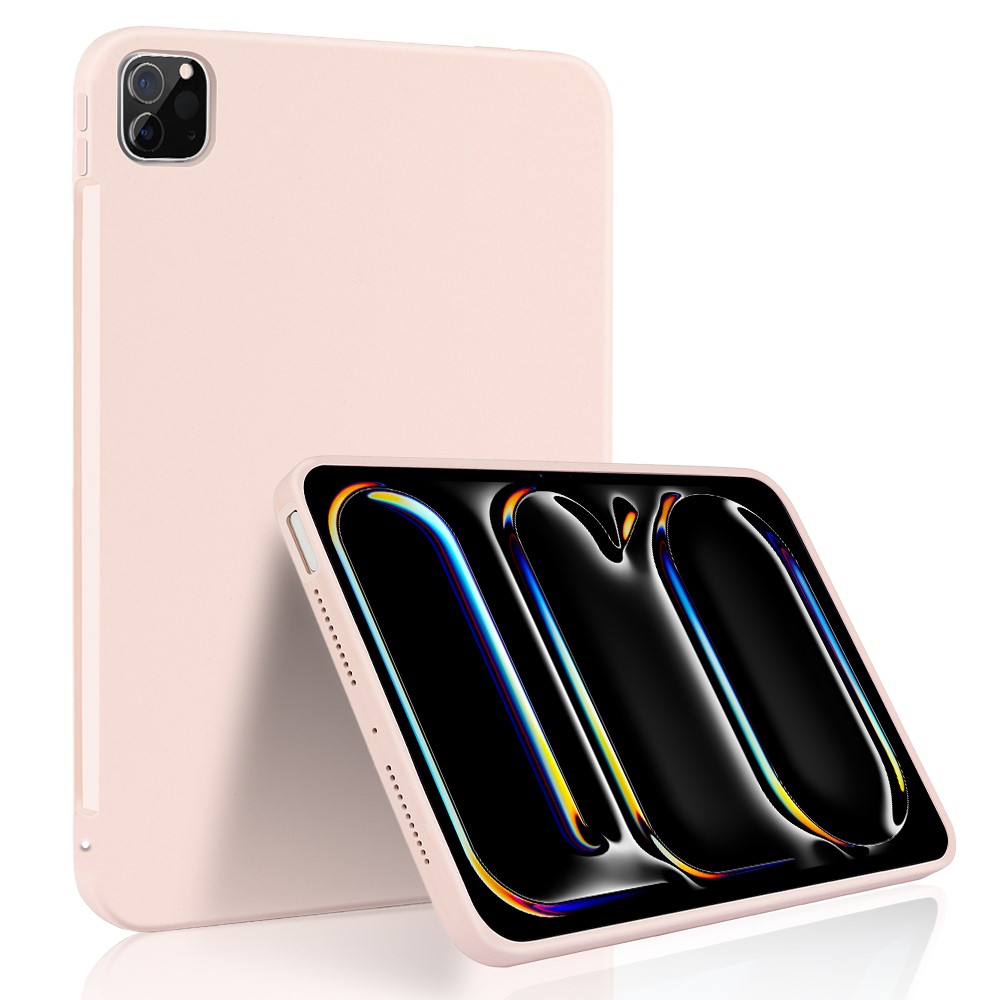 For iPad Pro 13 (2025) / 13 (2024) Liquid Silicone Case Scratch-Resistant Protective Tablet Shell - Pink