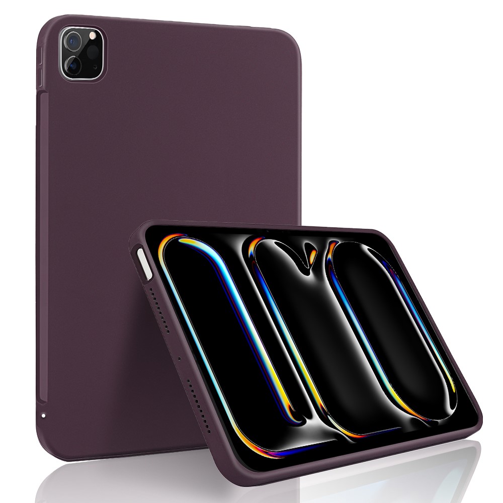 For iPad Pro 13 (2025) / 13 (2024) Liquid Silicone Case Scratch-Resistant Protective Tablet Shell - Purple