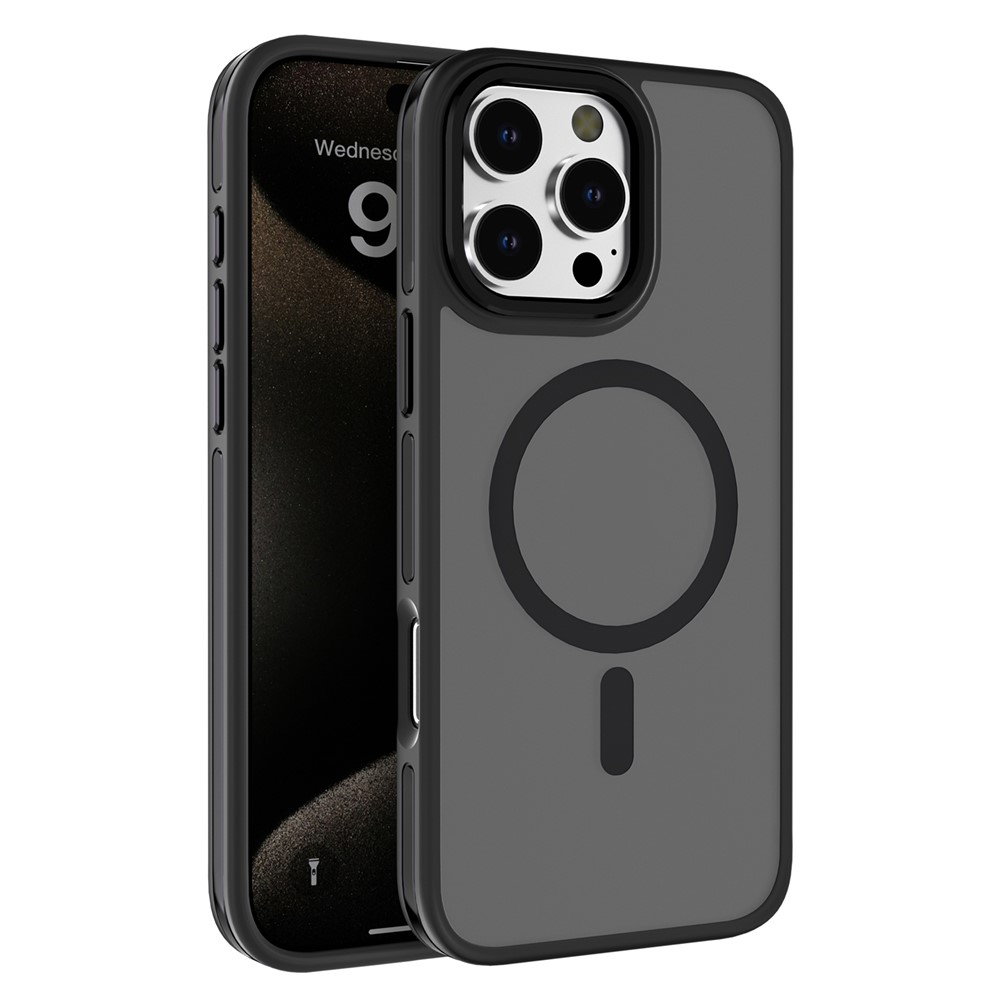C1 Series For iPhone 14 Pro Magnetic Case Matte TPU+PC Phone Cover Compatible with MagSafe - Black
