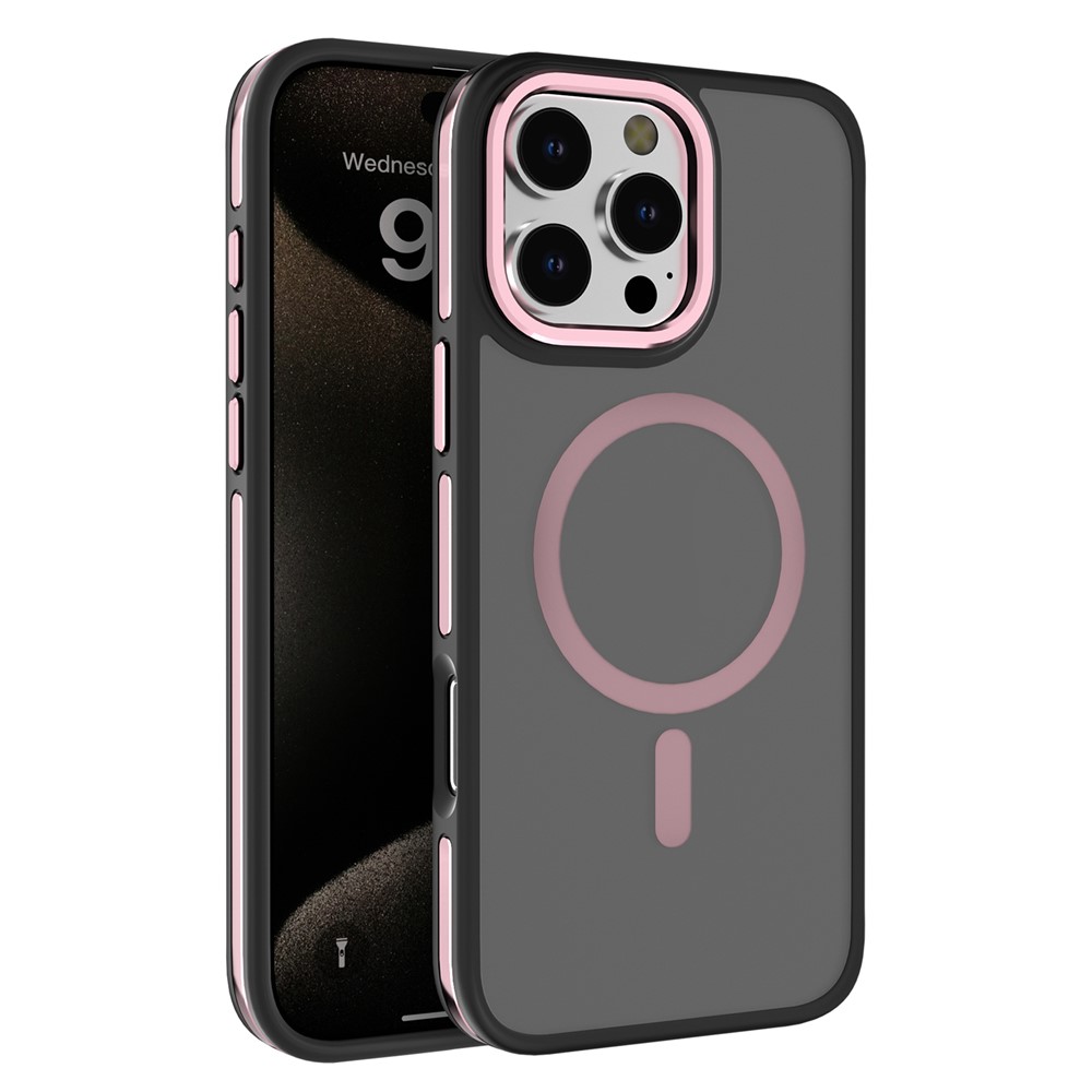 C1 Series For iPhone 14 Pro Magnetic Case Matte TPU+PC Phone Cover Compatible with MagSafe - Pink