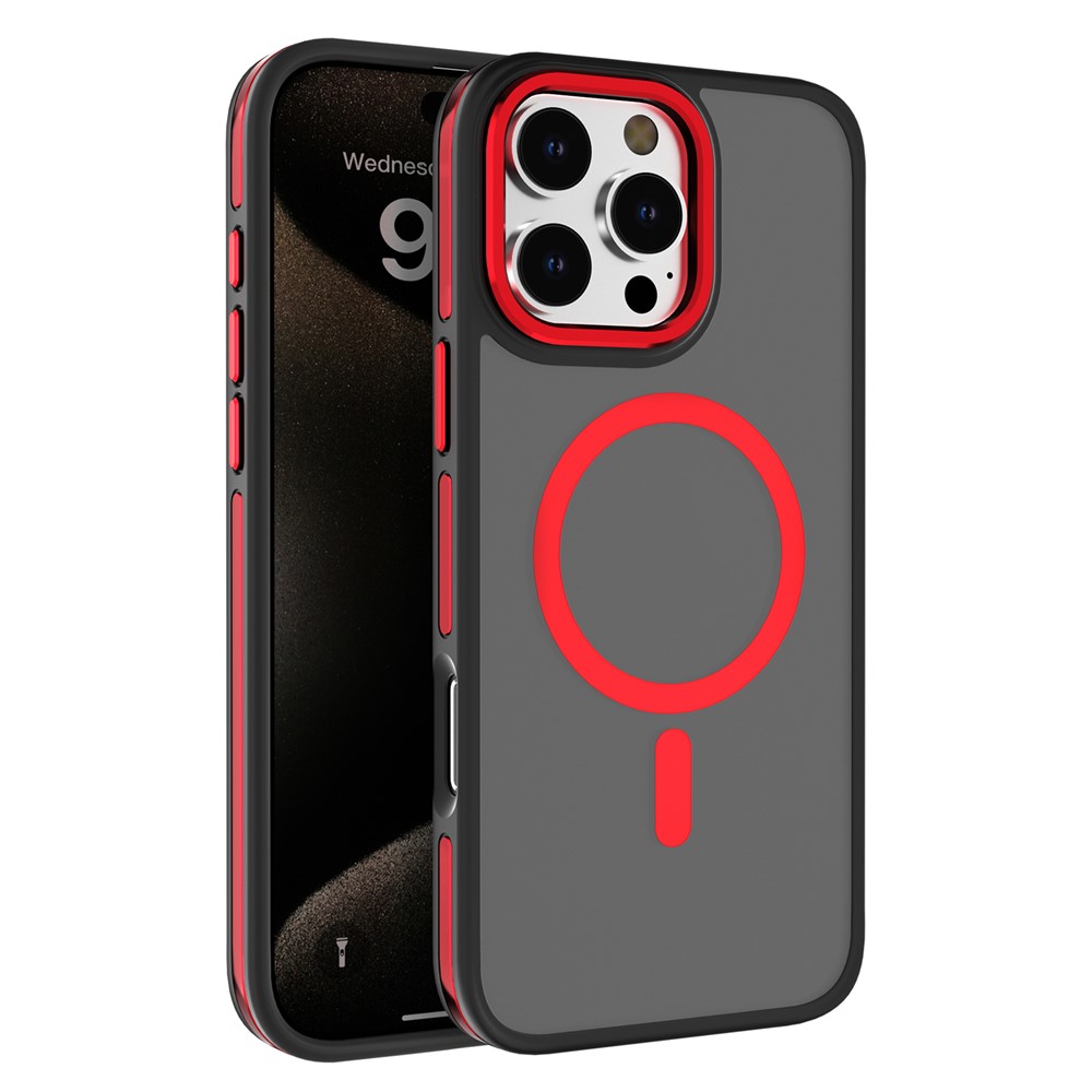 C1 Series For iPhone 14 Pro Magnetic Case Matte TPU+PC Phone Cover Compatible with MagSafe - Red