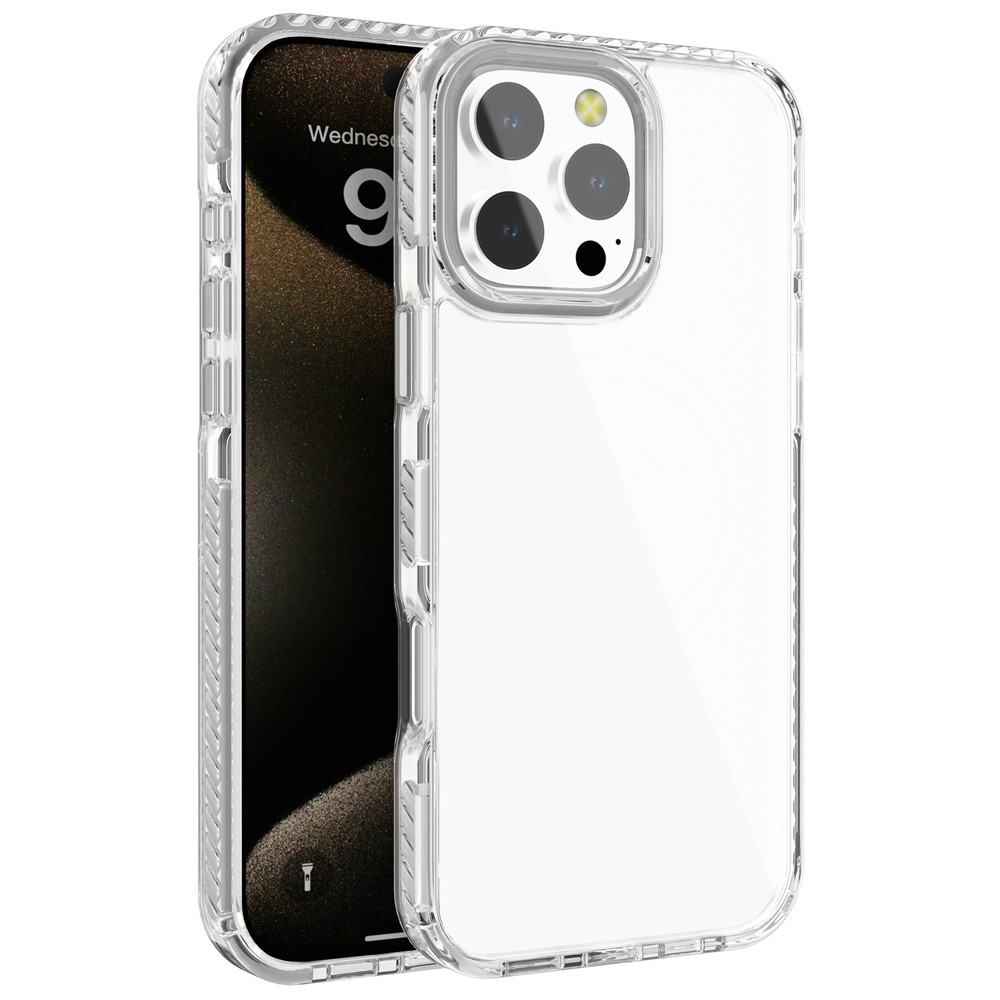 For iPhone 14 Pro Max Clear PC+TPU Phone Case Drop Protection Phone Cover - Grey