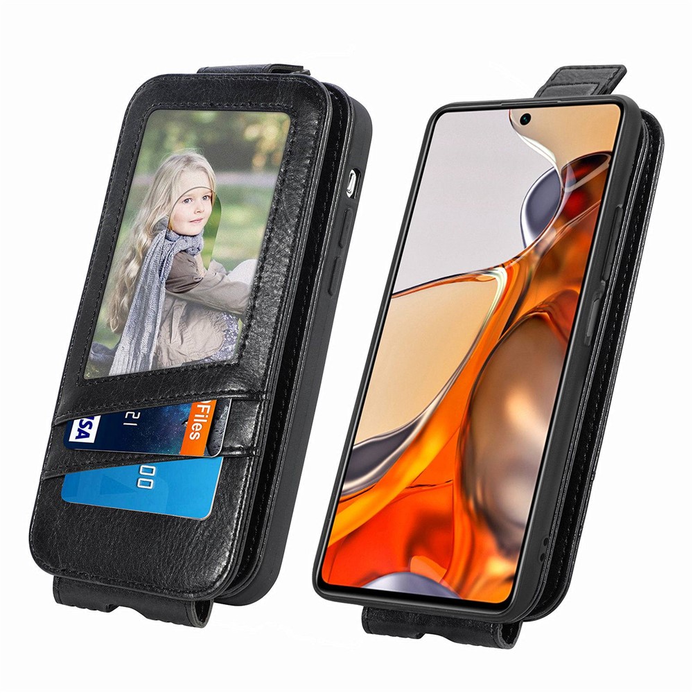 For Xiaomi Poco M4 Pro 4G PU Leather Stand Zipper Purse Case Magnetic Clasp Protective Vertical Flip Wallet Phone Cover - Black-3