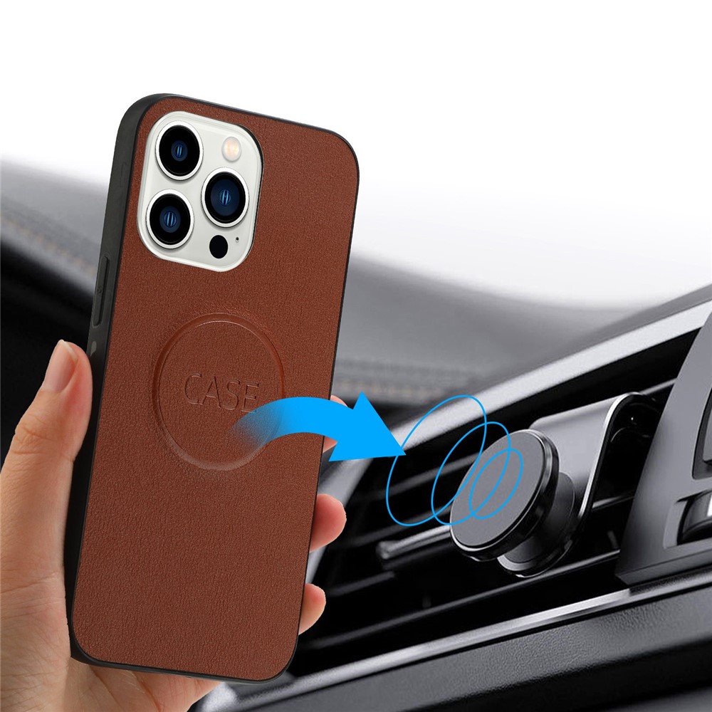 For iPhone 14 Pro Ultra-thin Detachable Leather Wallet Phone Case Shockproof Magnetic Clasp Cellphone Shell - Brown-5
