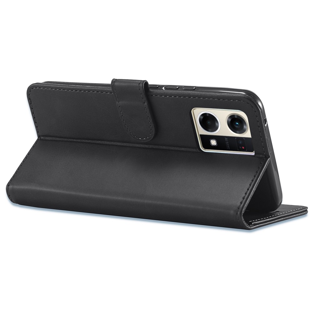 LC.IMEEKE For Oppo Reno8 5G (Global Version) Wallet Case PU Leather Stand Magnetic Closure Flip Folio Phone Cover - Black-4