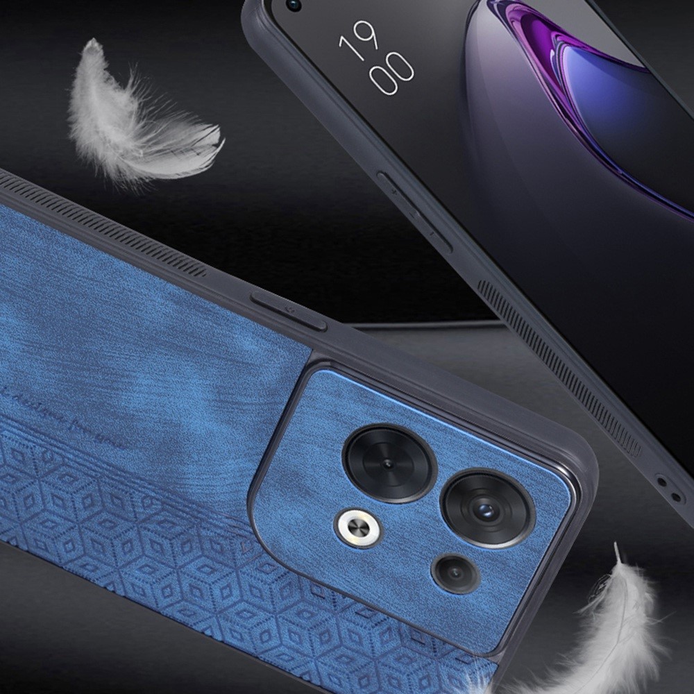 AZNS For Oppo Reno8 5G (Global Version) Imprinted PU Leather Coated TPU Back Cover Anti-drop Cell Phone Case - Brown-6
