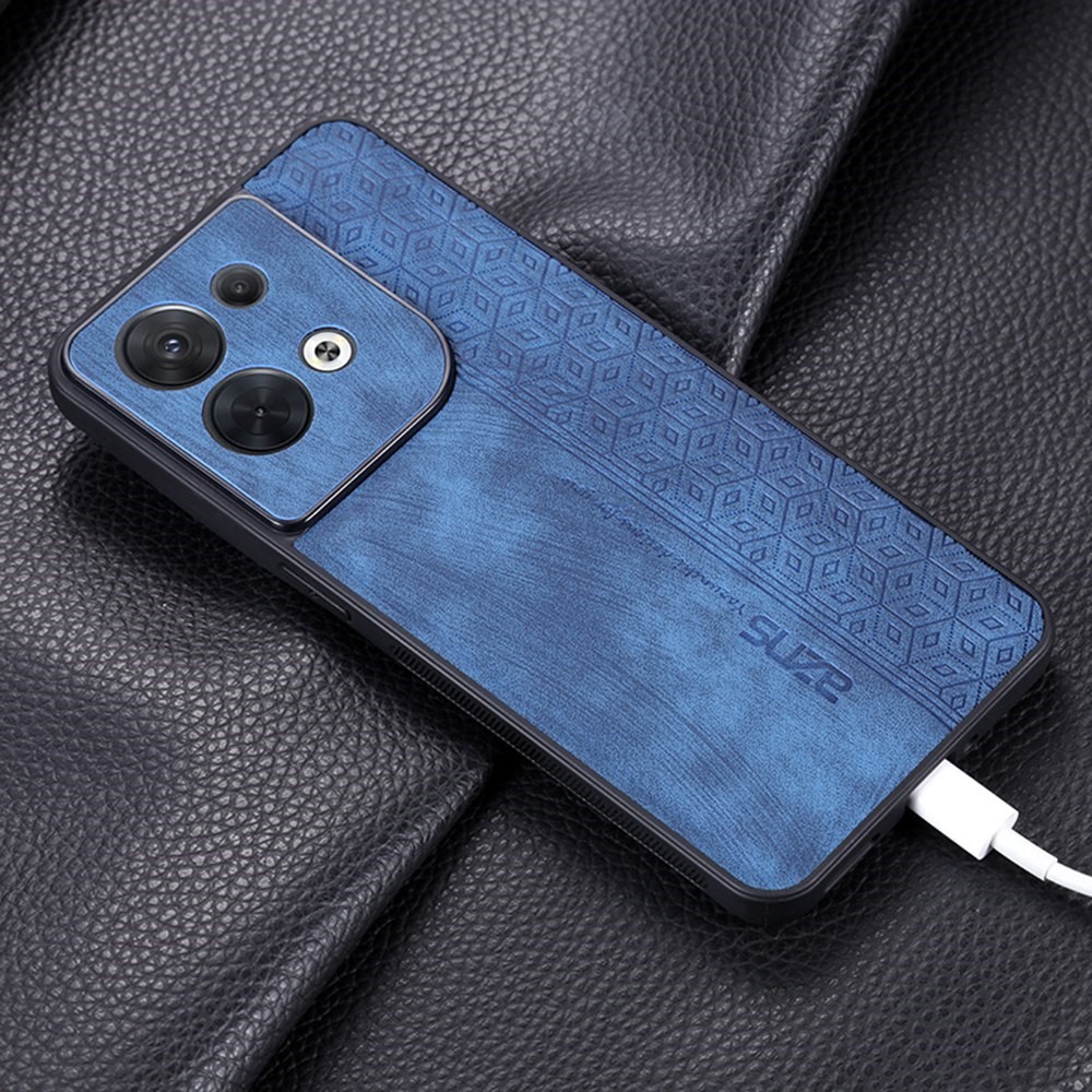 AZNS For Oppo Reno8 5G (Global Version) Imprinted PU Leather Coated TPU Back Cover Anti-drop Cell Phone Case - Brown-9
