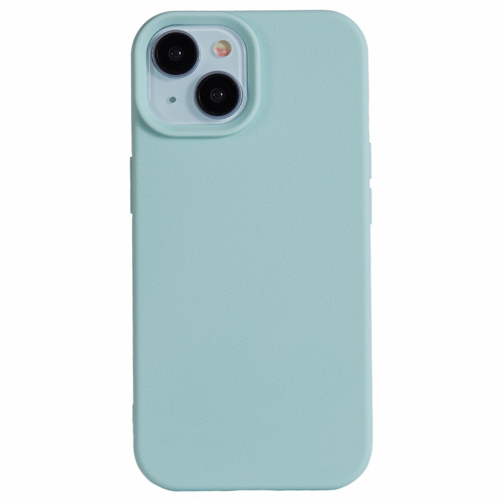For iPhone 15 Case Litchi Texture TPU Shockproof Phone Cover - Baby Blue