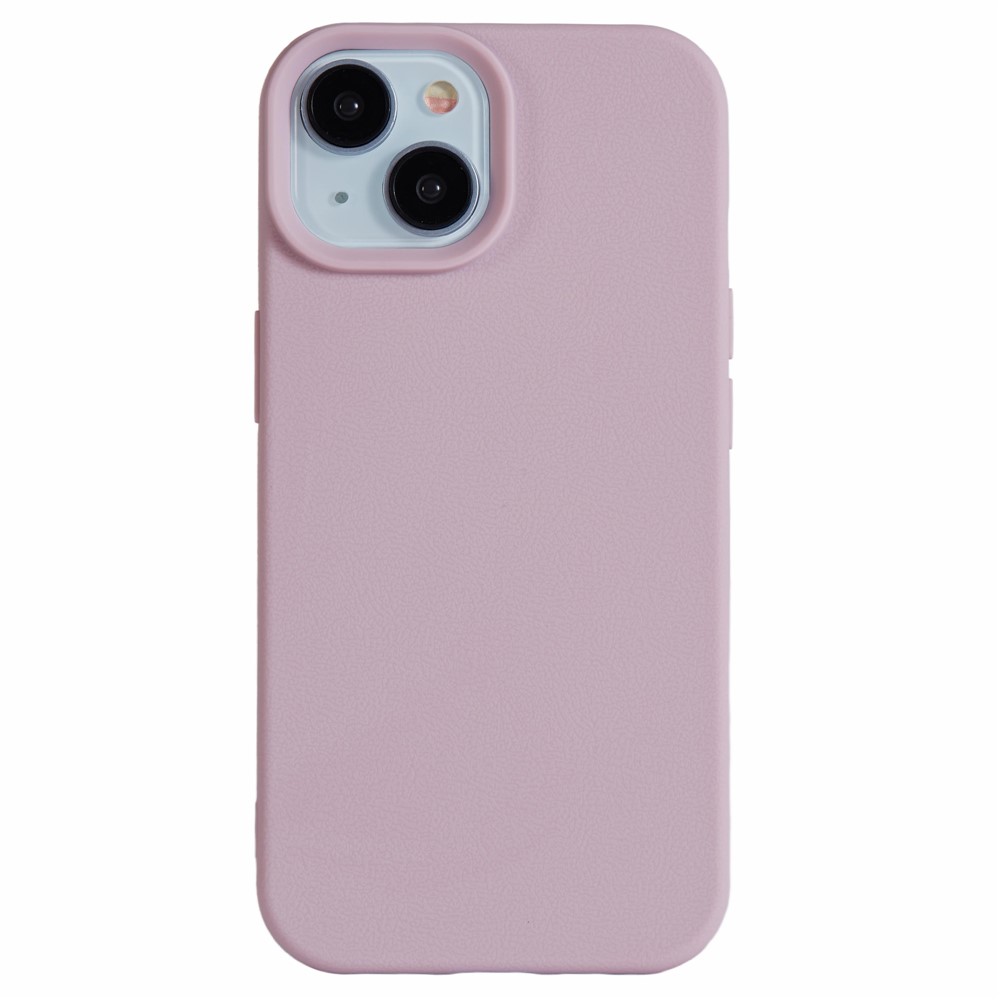 For iPhone 15 Case Litchi Texture TPU Shockproof Phone Cover - Pink
