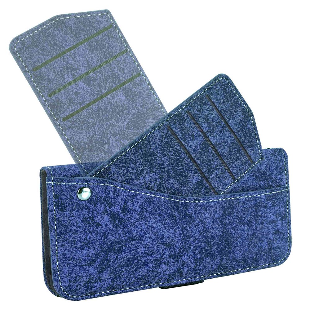 For Sony Xperia 10 III 5G / Xperia 10 III Lite Water-ink Painting Texture PU Leather Case Stand Flip Magnetic Cover with Rotating Card Slots - Blue-6