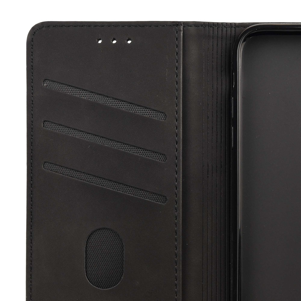 For OnePlus 10T 5G / Ace Pro 5G Splicing Skin-touch Feeling Phone Case PU Leather Magnetic Auto-absorbed Cover with Stand Wallet - Black-5