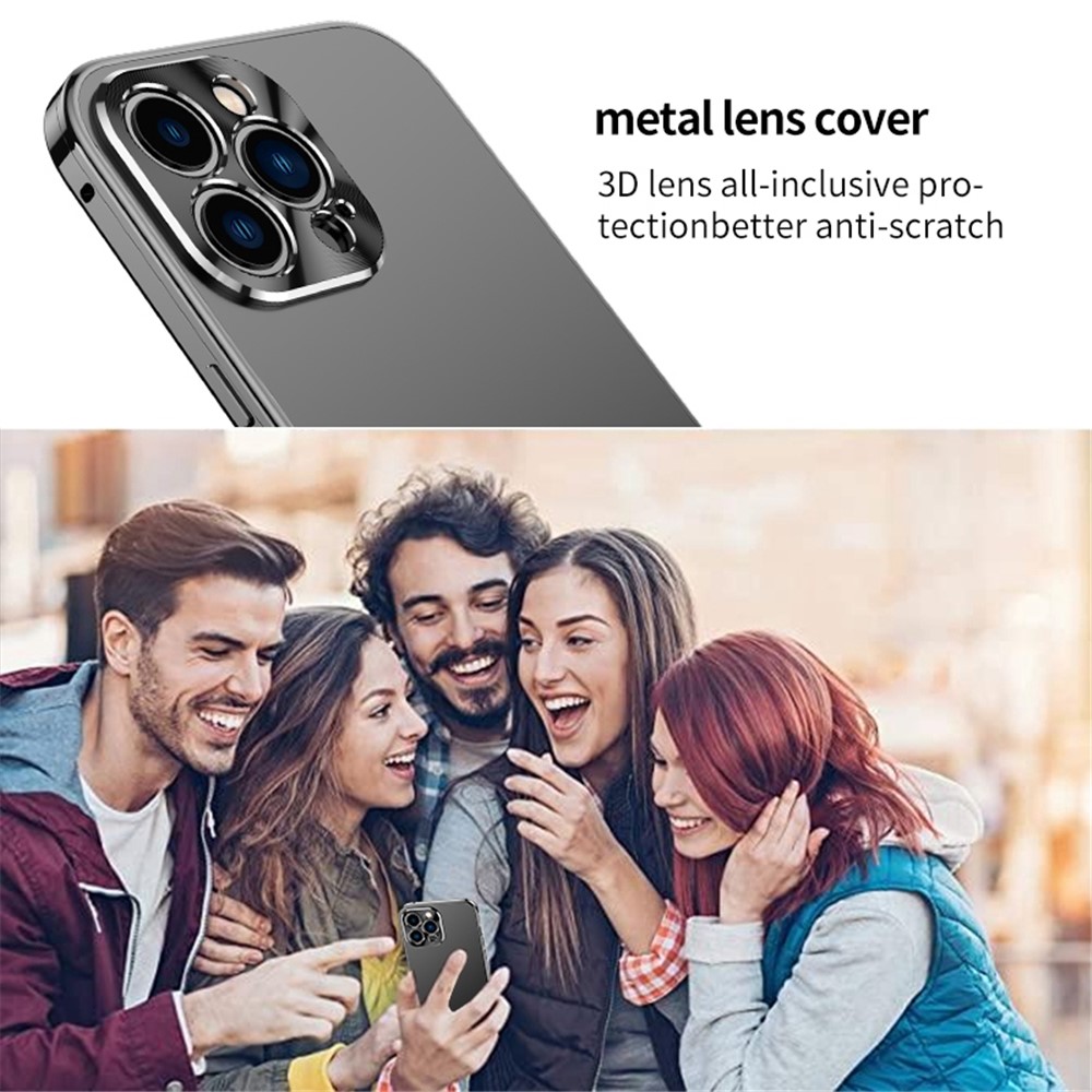 IM-CHEN For iPhone 13 Pro Max 6.7 inch Anti-fall Ultra Slim Matte Phone Case Hard PC Metal Frame Phone Cover with Magnetic / Buckle Lock - Black-5