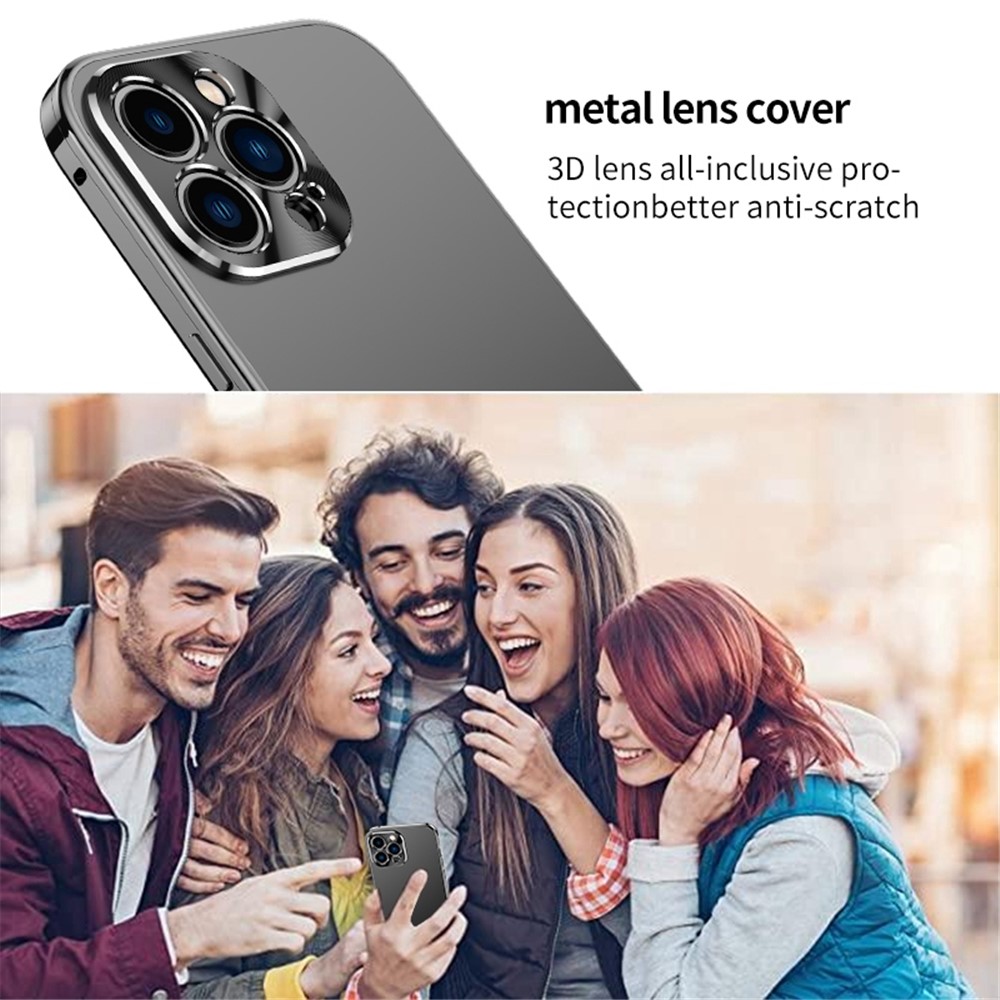 Im-chen Para Iphone 13 Pro Max 6.7 Pulgadas Anti-caza Ultra Ultra Delgada de Teléfono Mate Con Cubierta de Teléfono de Marco de Metal Con Magnético / Cerradura de Hebilla - Negro