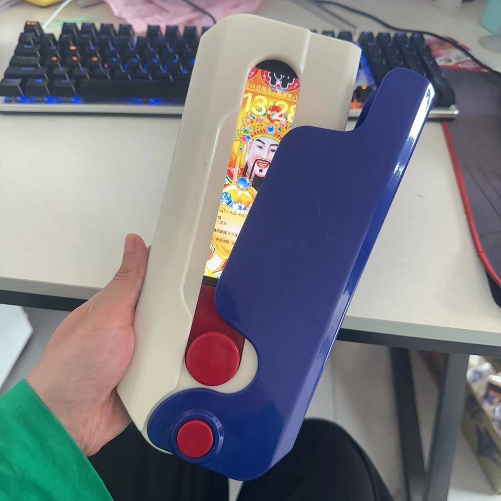 For iPhone 14 Pro Max Case Giant Carrot Knife ABS Phone Cover Stress Relieving Toy - Dark Blue+White