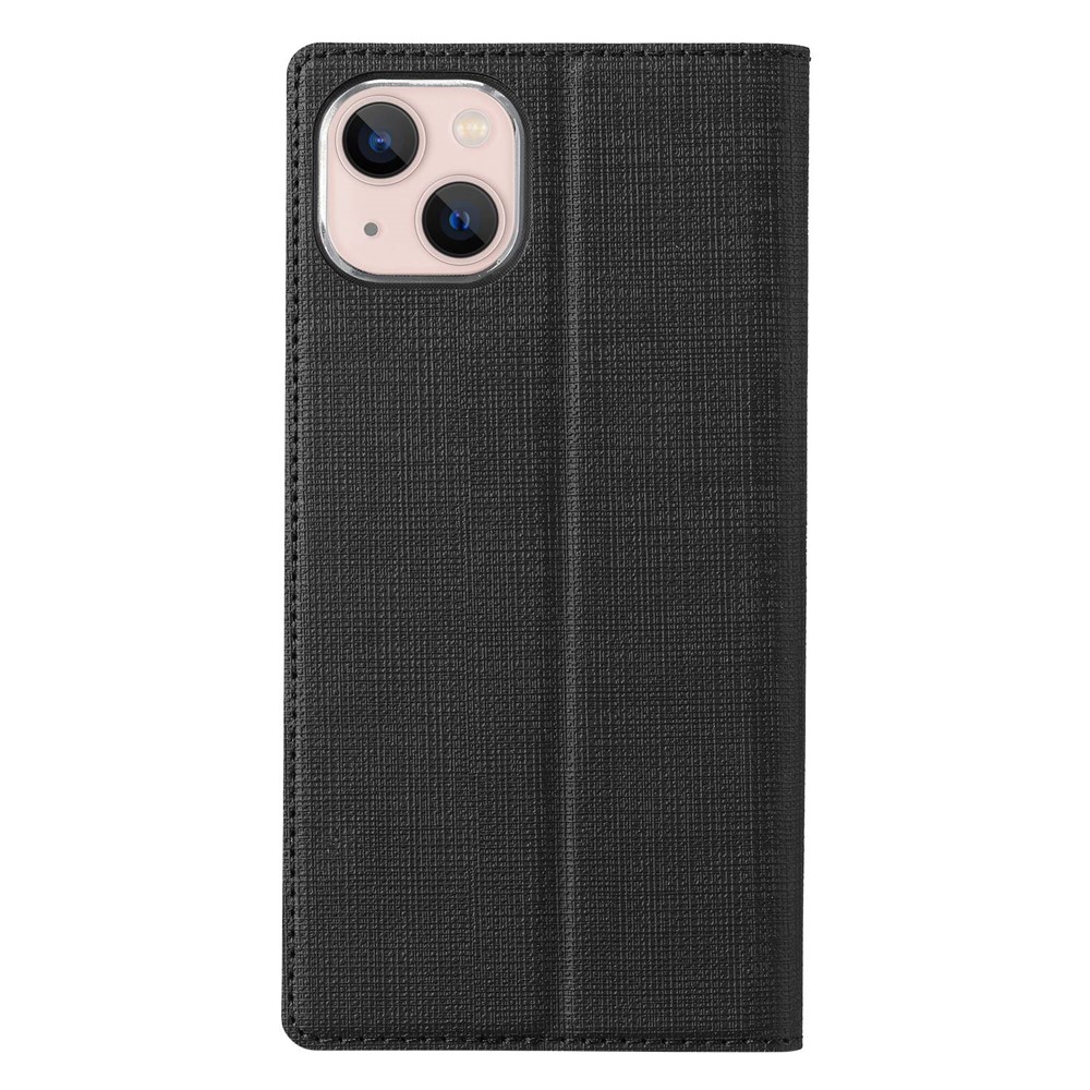 VILI DMX Series for iPhone 14 PU Leather Stand Card Slot Case Magnetic Auto Closing Shockproof Flip Folio Cover - Black-10