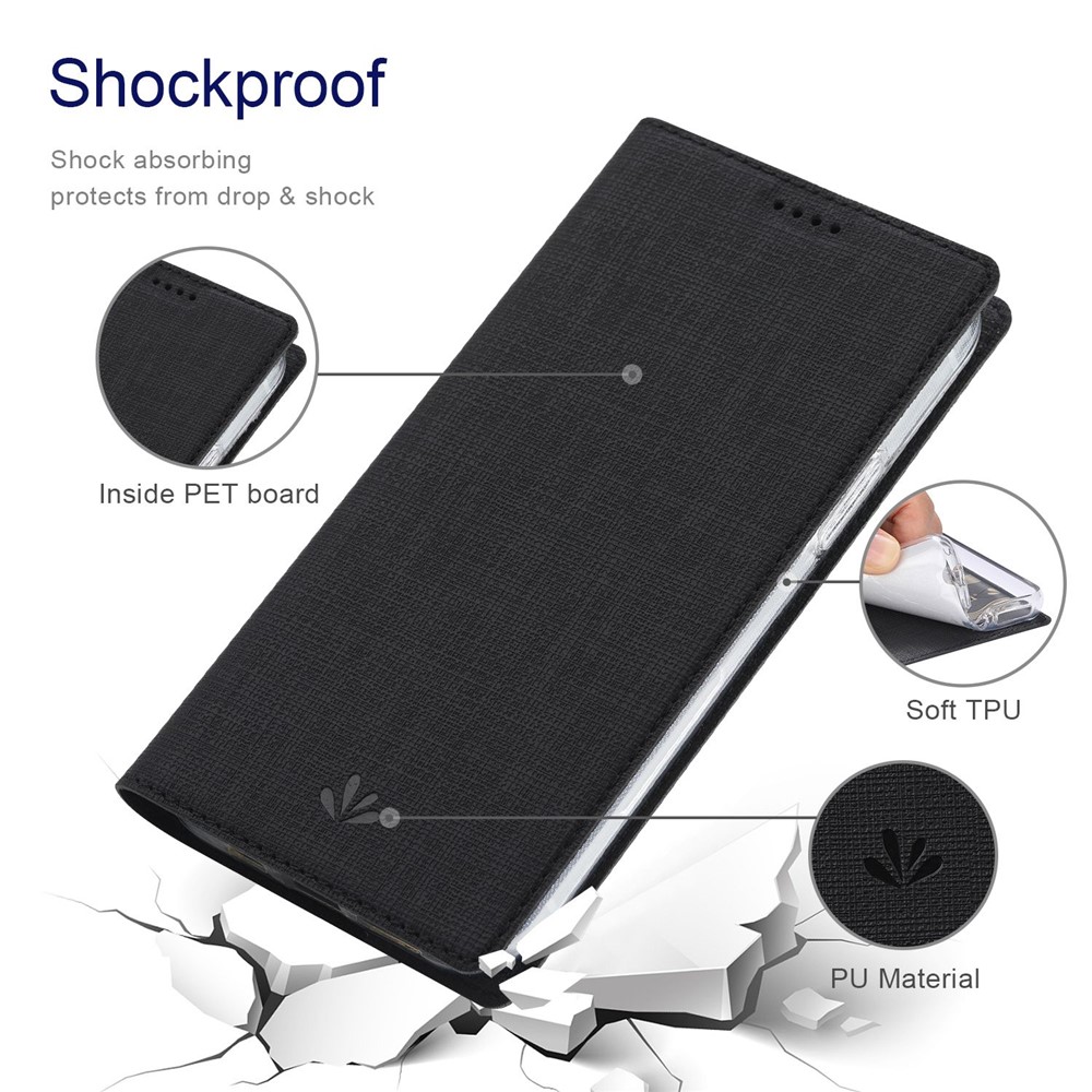 VILI DMX Series for iPhone 14 Pro PU Leather Magnetic Auto-absorbed Case Stand Feature Card Slot Folio Cover - Black-6