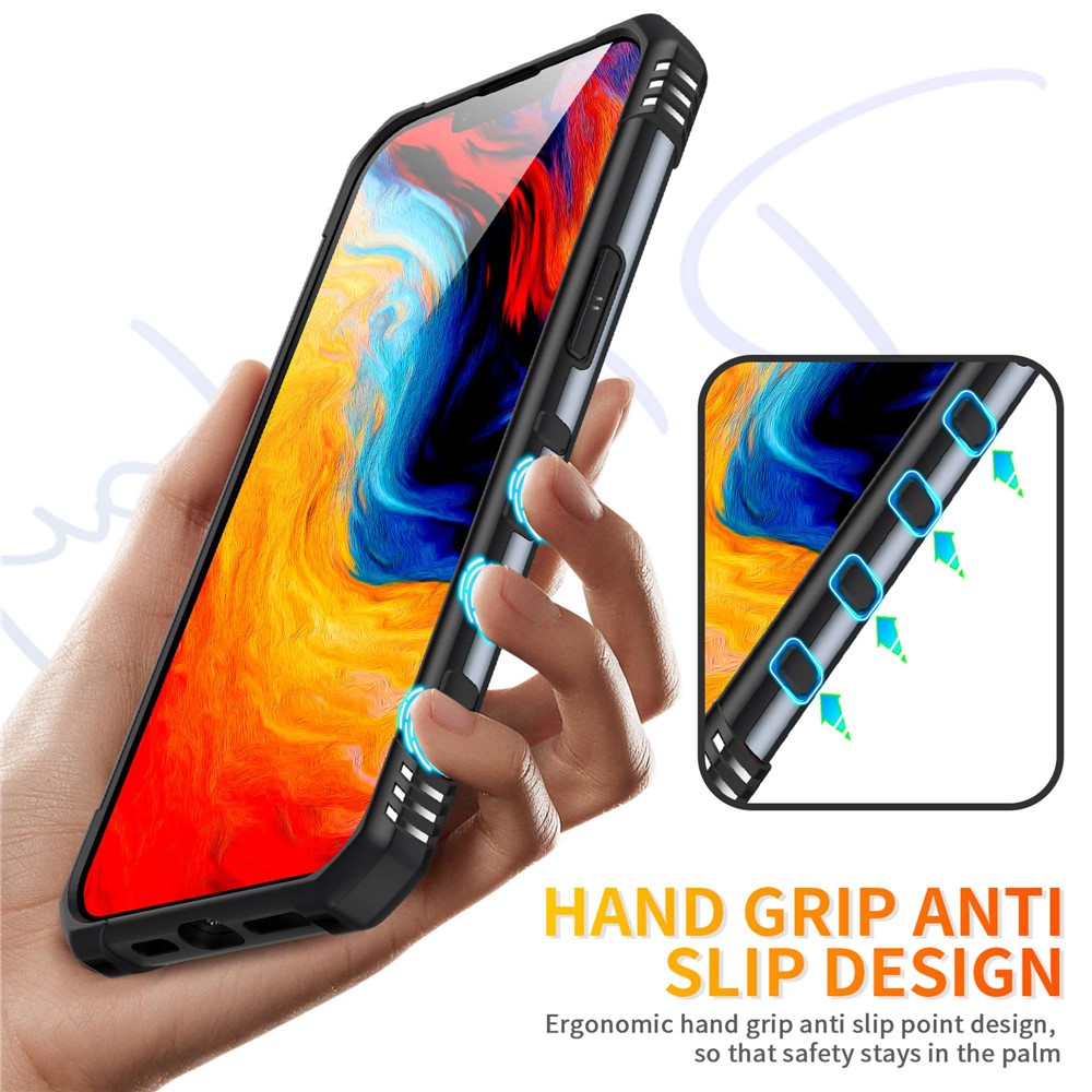 For iPhone 14 Plus Ring Car Mount Kickstand Phone Case Hard PC Soft TPU Hybrid Military-Grade Shockproof Cover - Grey-3