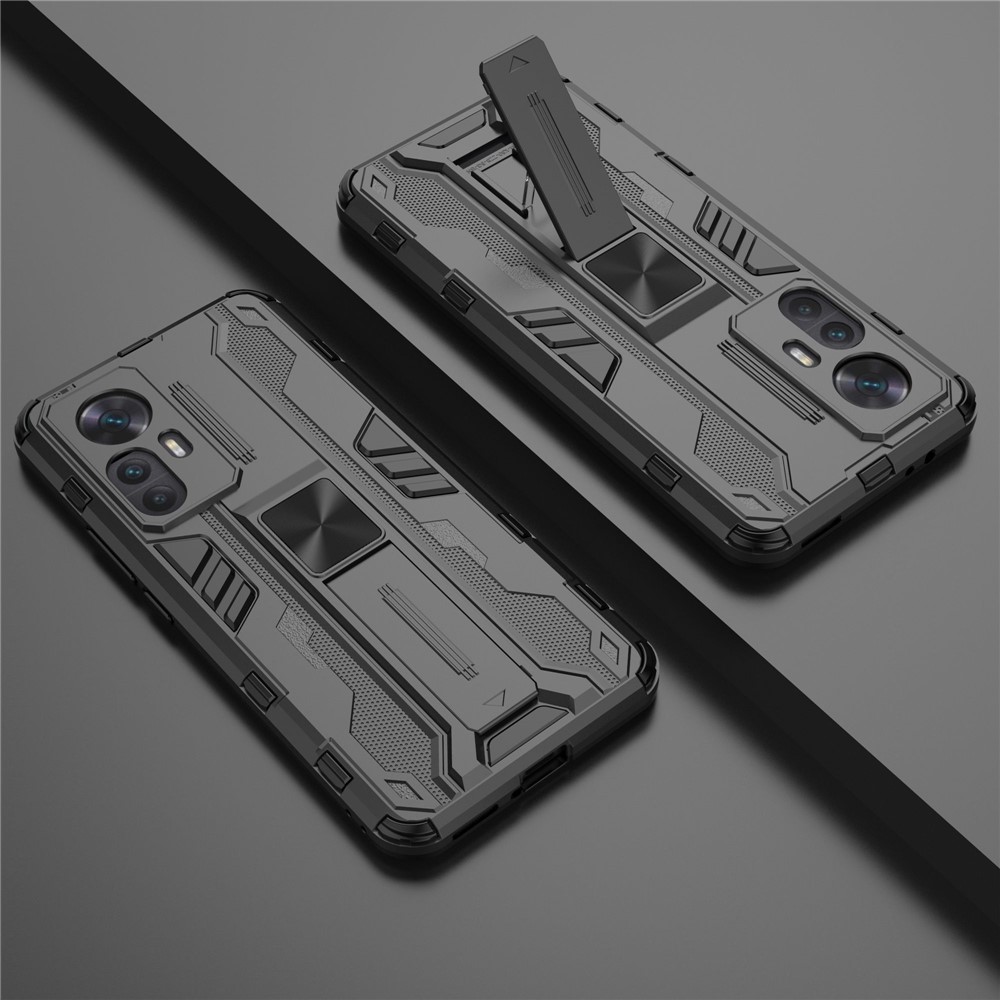For Xiaomi Redmi K50 Ultra 5G Drop-proof Phone Case Kickstand Anti-scratch Hard PC Soft TPU Hybrid Back Cover - Black-4