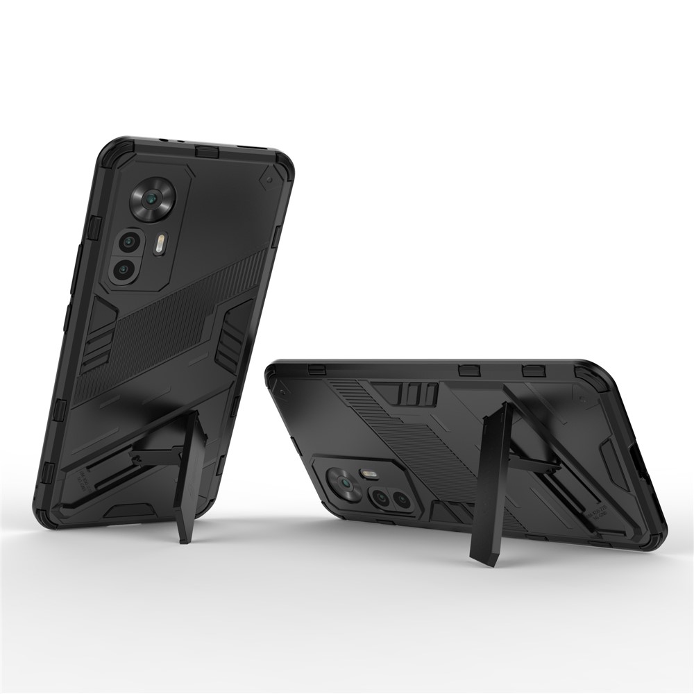 For Xiaomi Redmi K50 Ultra 5G PC+TPU Hybrid Phone Case Anti-scratch Back Cover with Kickstand - Black-2