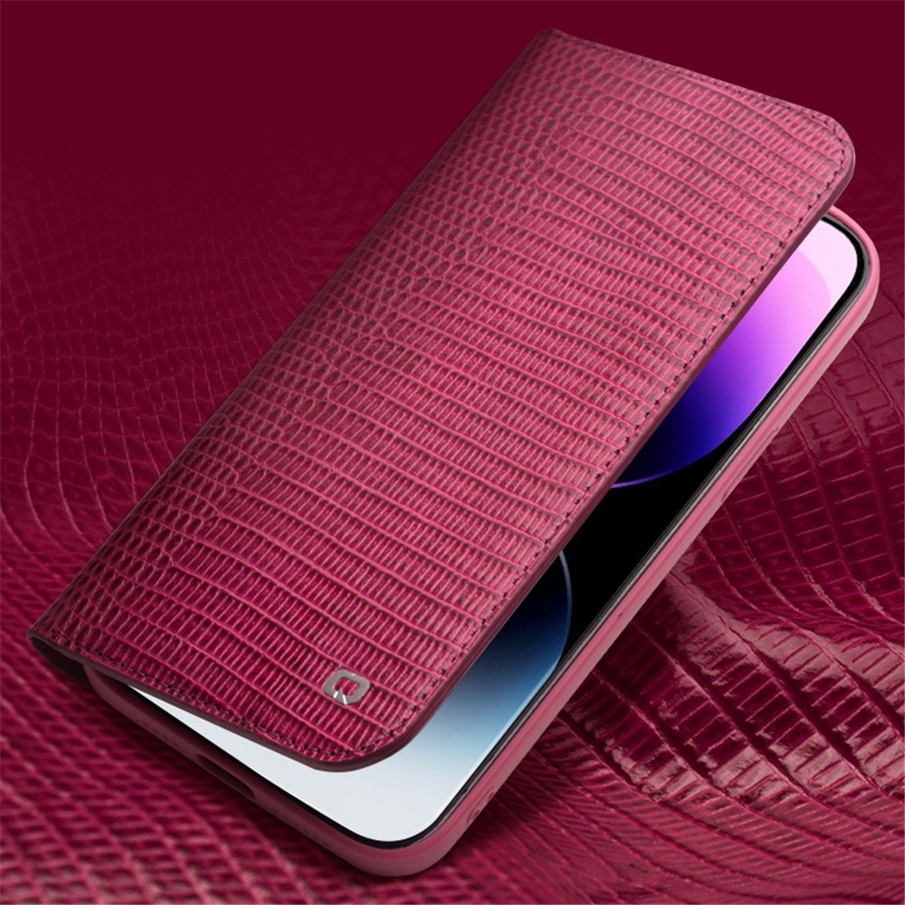QIALINO For iPhone 14 Pro Max Genuine Leather Case Crocodile Texture Stand Wallet Folio Flip Phone Cover-5