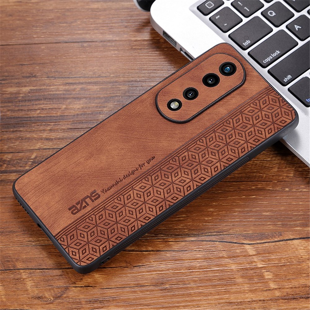 AZNS For Honor 70 Pro 5G Imprinted Pattern Drop-proof PU Leather Coated TPU Cover Anti-slip Cell Phone Case - Brown-4