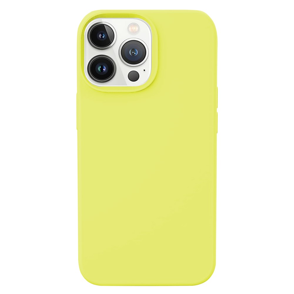 KALEBOL KLB-YTGJ001 For iPhone 14 Pro Case Solid Color Liquid Silicone+PC Phone Cover - Yellow