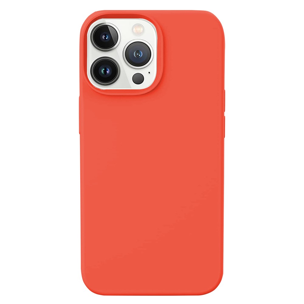 KALEBOL KLB-YTGJ001 For iPhone 14 Pro Case Solid Color Liquid Silicone+PC Phone Cover - Orange
