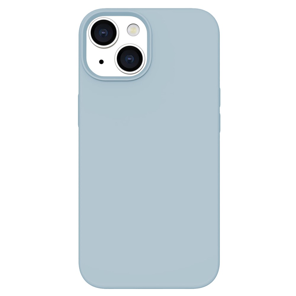 KALEBOL KLB-YTGJ001 For iPhone 14 Case Solid Color Liquid Silicone+PC Phone Cover - Baby Blue