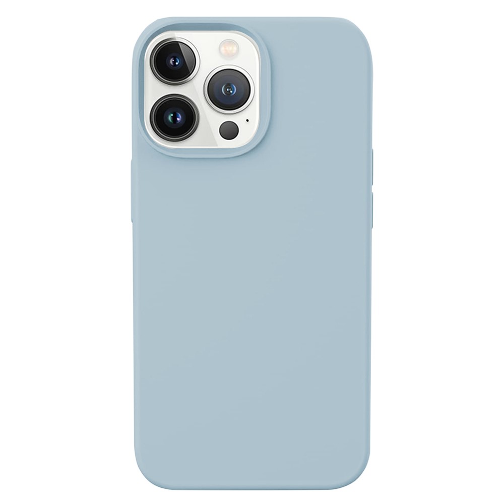 KALEBOL KLB-YTGJ001 For iPhone 13 Pro Case Solid Color Liquid Silicone+PC Phone Cover - Baby Blue