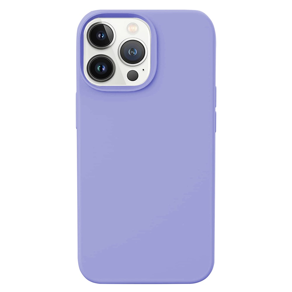 KALEBOL KLB-YTGJ001 For iPhone 13 Pro Case Solid Color Liquid Silicone+PC Phone Cover - Purple