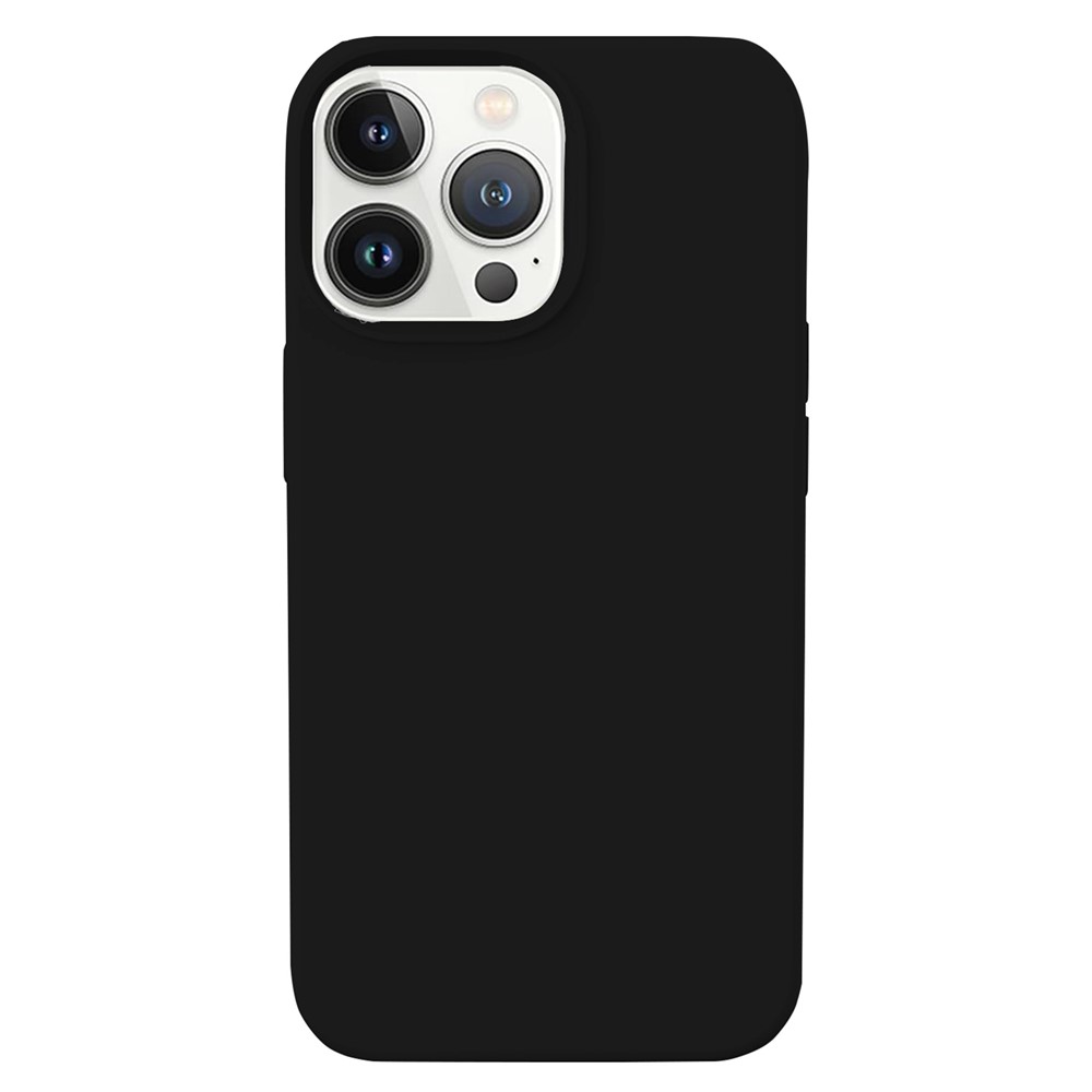 KALEBOL KLB-YTGJ001 For iPhone 12 Pro Case Solid Color Liquid Silicone+PC Phone Cover - Black