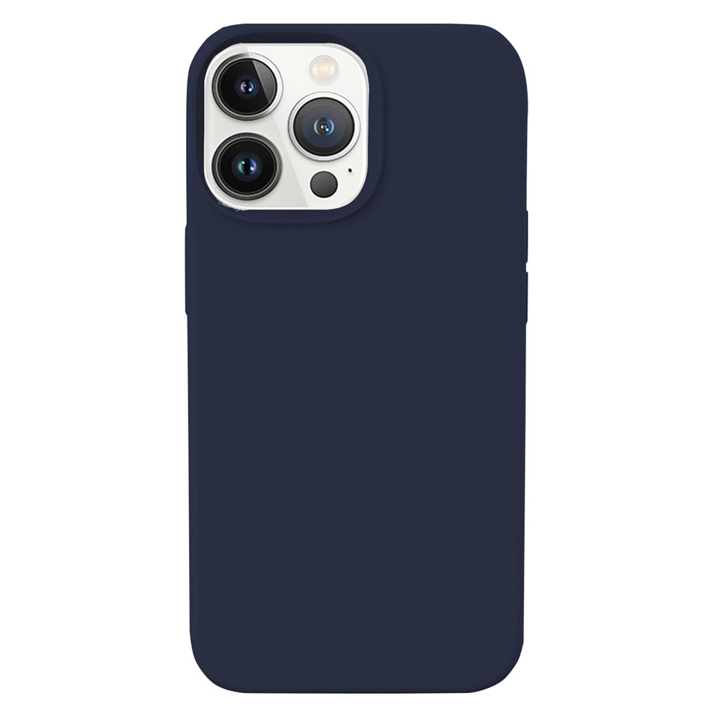 KALEBOL KLB-YTGJ001 For iPhone 12 Pro Case Solid Color Liquid Silicone+PC Phone Cover - Midnight Blue