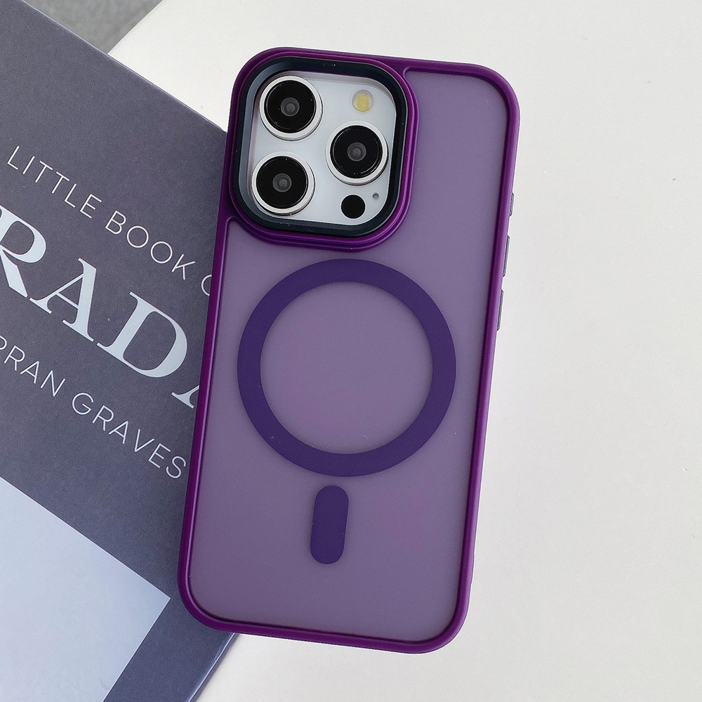 For iPhone 13 Pro Max Case Compatible with MagSafe Skin-Touch PC+TPU Phone Cover - Dark Purple