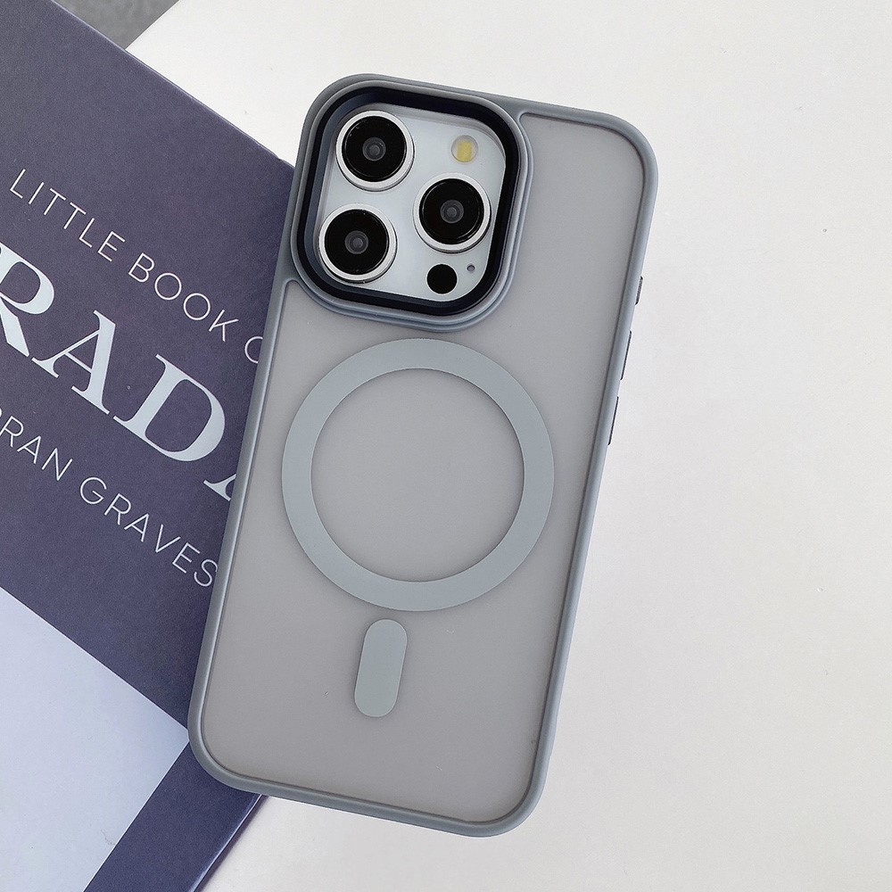 For iPhone 13 Pro Max Case Compatible with MagSafe Skin-Touch PC+TPU Phone Cover - Titanium Grey