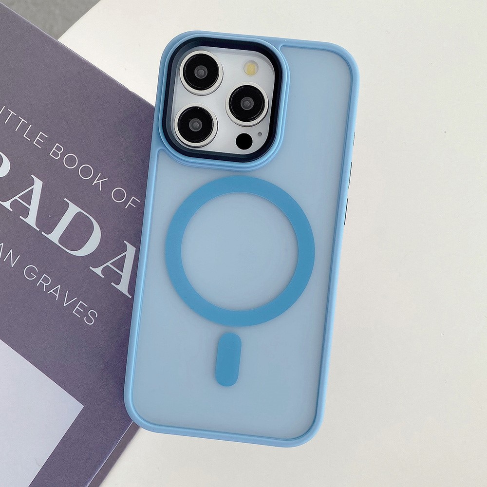 For iPhone 13 Pro Max Case Compatible with MagSafe Skin-Touch PC+TPU Phone Cover - Blue