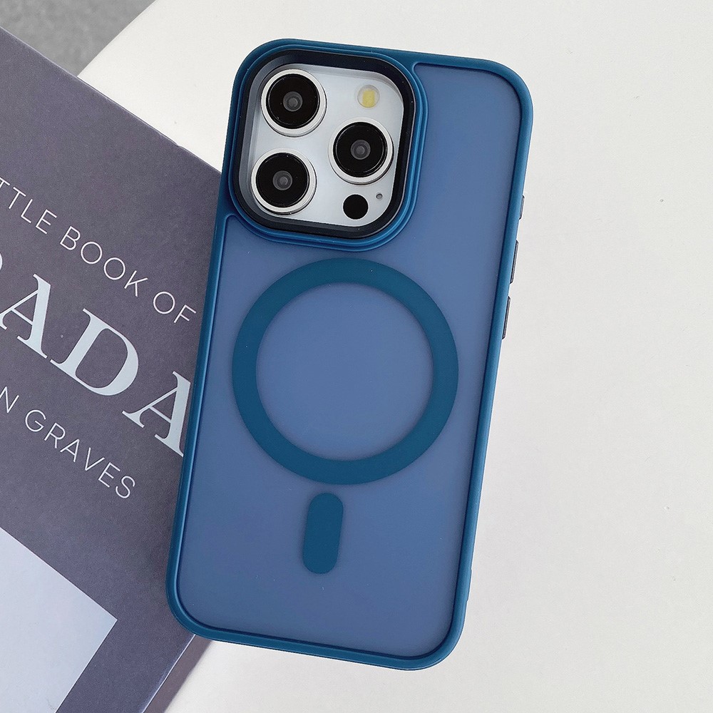 For iPhone 13 Pro Case Compatible with MagSafe Skin-Touch PC+TPU Phone Cover - Sapphire