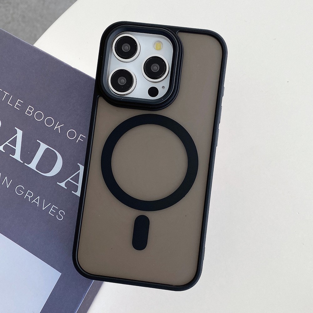 For iPhone 13 Pro Case Compatible with MagSafe Skin-Touch PC+TPU Phone Cover - Black