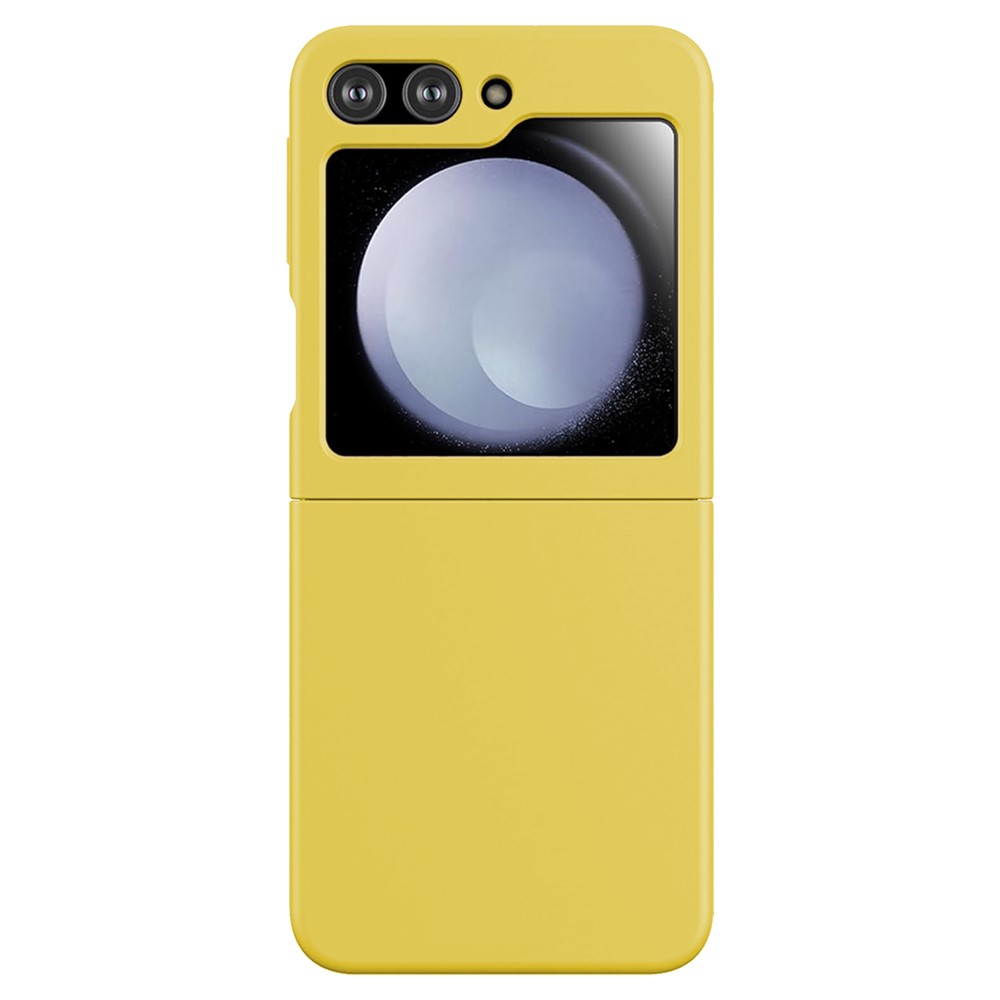 KALEBOL KLB-YTGJ002 For Samsung Galaxy Z Flip 5G Case Solid Color Liquid Silicone+PC Phone Cover - Yellow