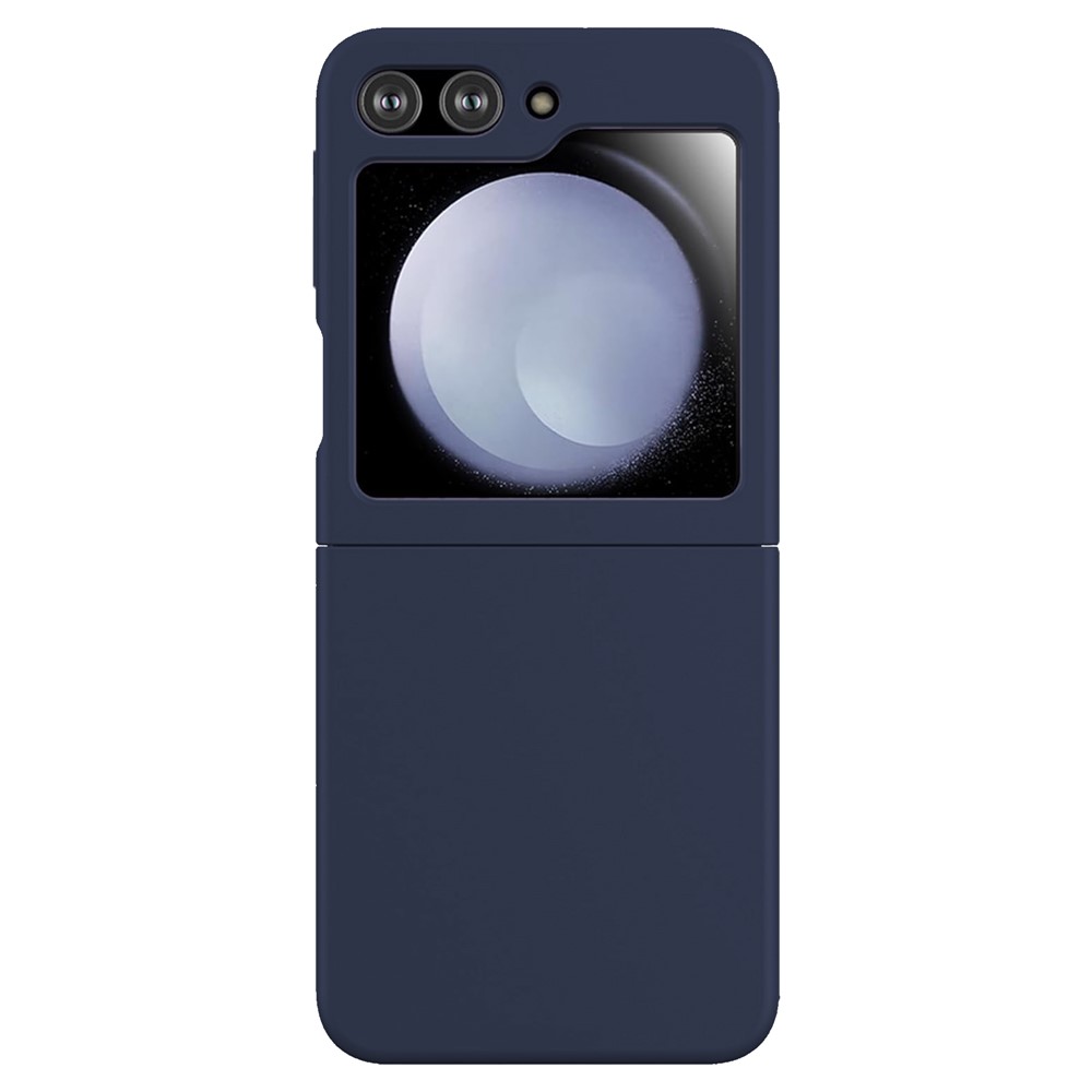 KALEBOL KLB-YTGJ002 For Samsung Galaxy Z Flip 5G Case Solid Color Liquid Silicone+PC Phone Cover - Midnight Blue